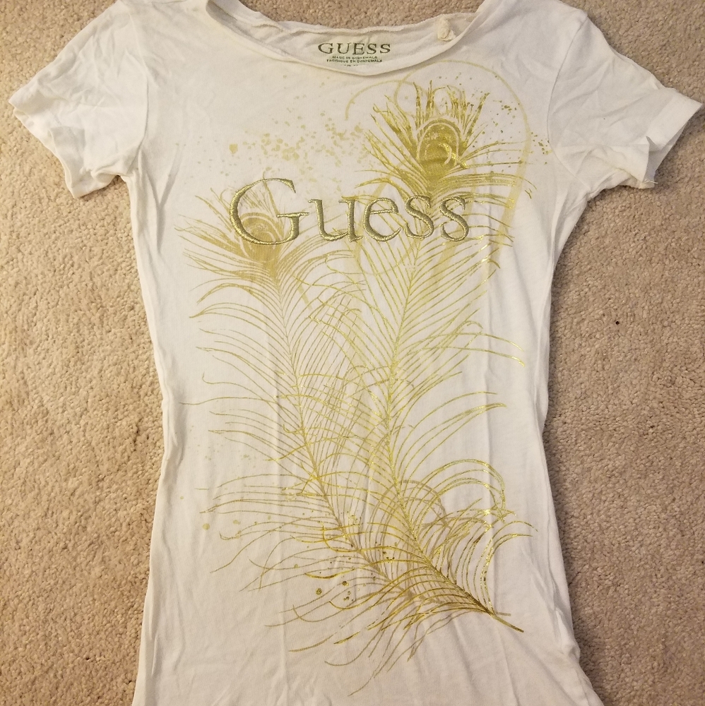 Guess white graphic tee